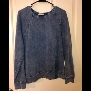 Distressed blue sweatshirt